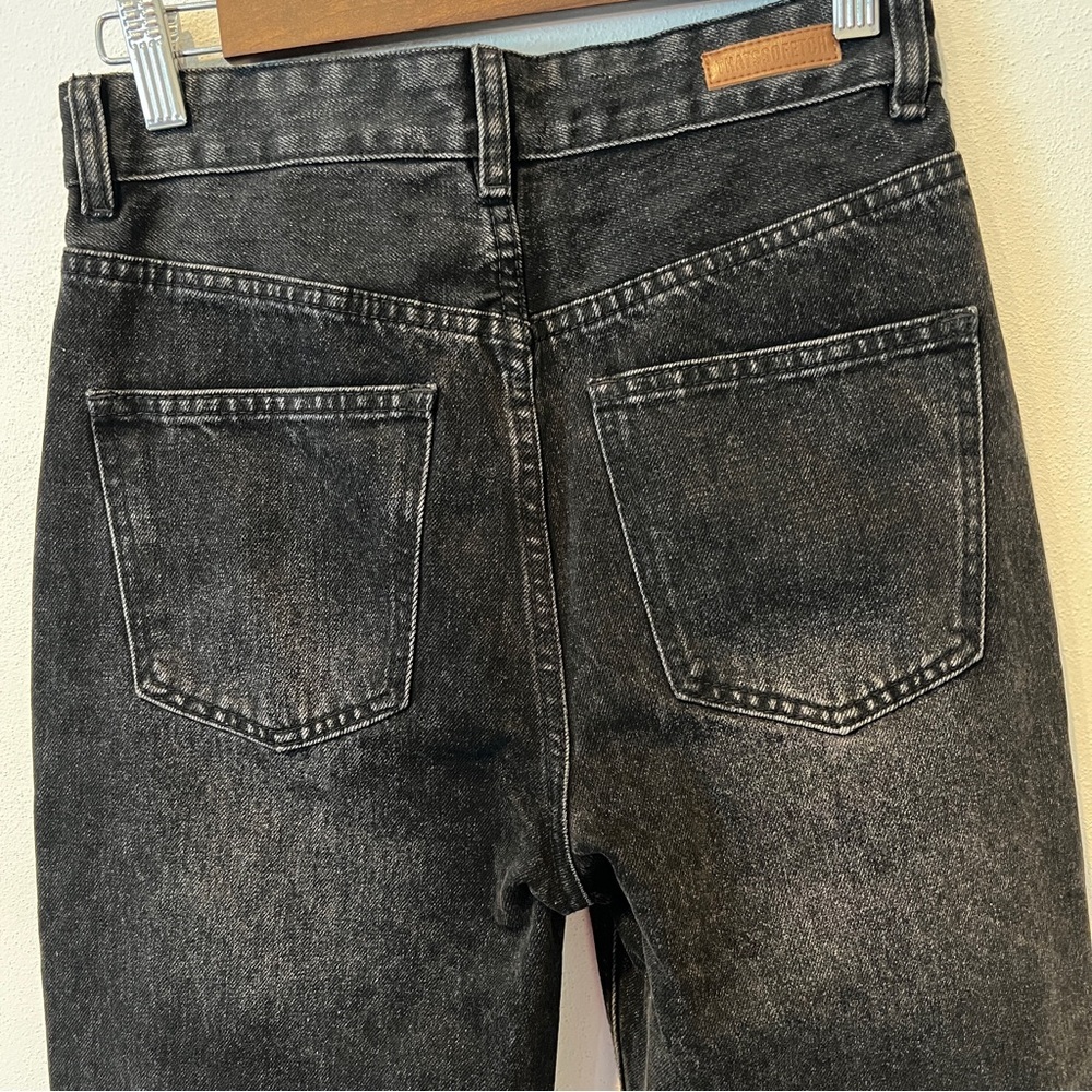 THATSSOFETCH Varski Semi-Wide Leg Black High Waisted Raw Hem Jeans - Picture 6 of 11